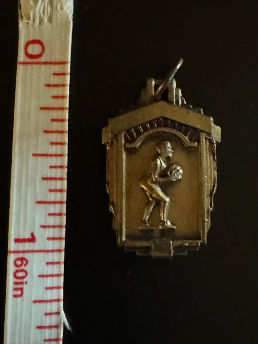 Vintage 1953 Basketball Tournament Runner-Up Brass Charm Pendant